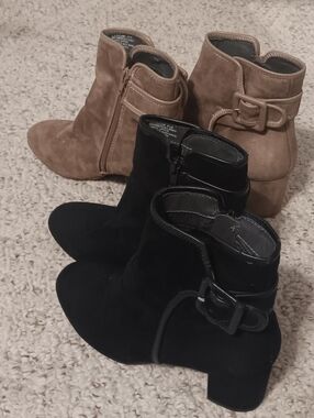 BOGO!!!! White Mountain Suede Ankle Booties in Black & Tan